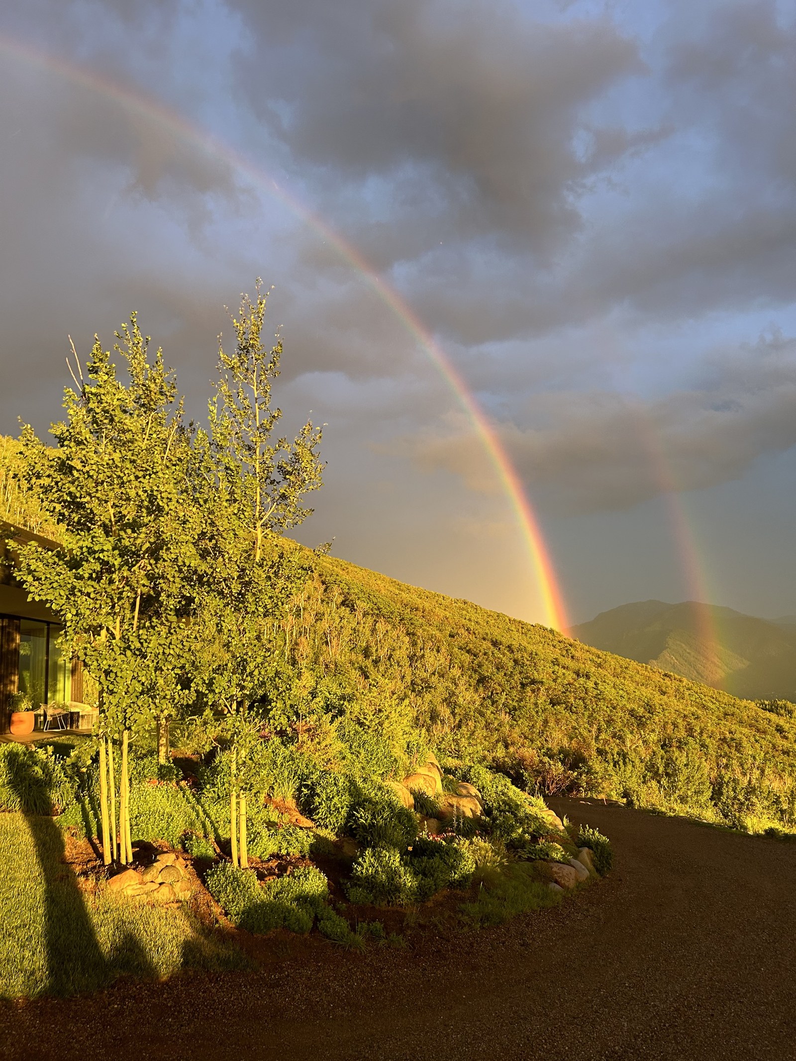 Double rainbow over Starwood. Some evenings the work writes itself.