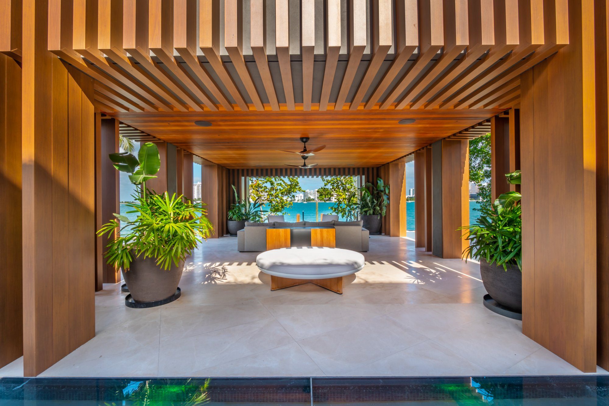 The outdoor living pavilion — where the line between inside and outside disappears.