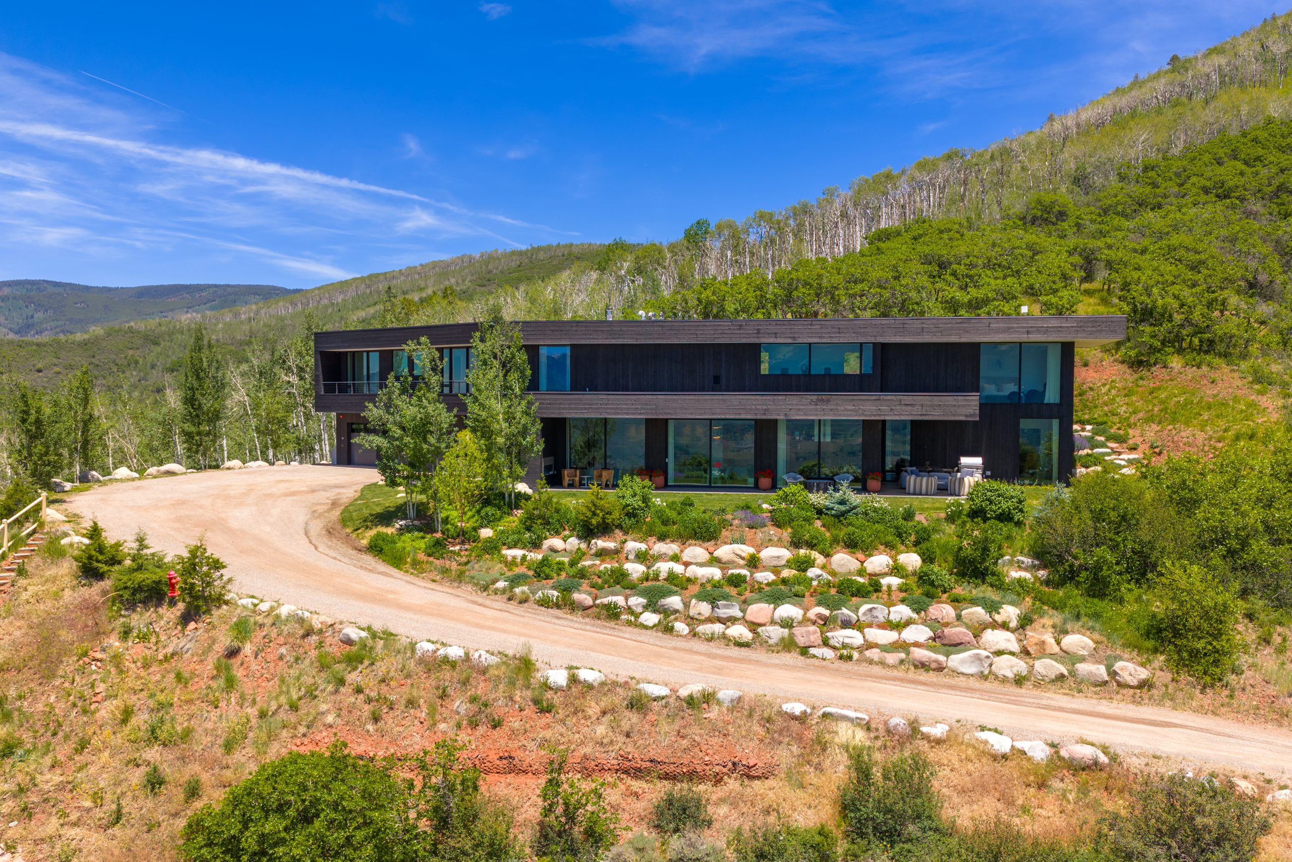 The last stretch of private drive at 542 Carroll Drive.