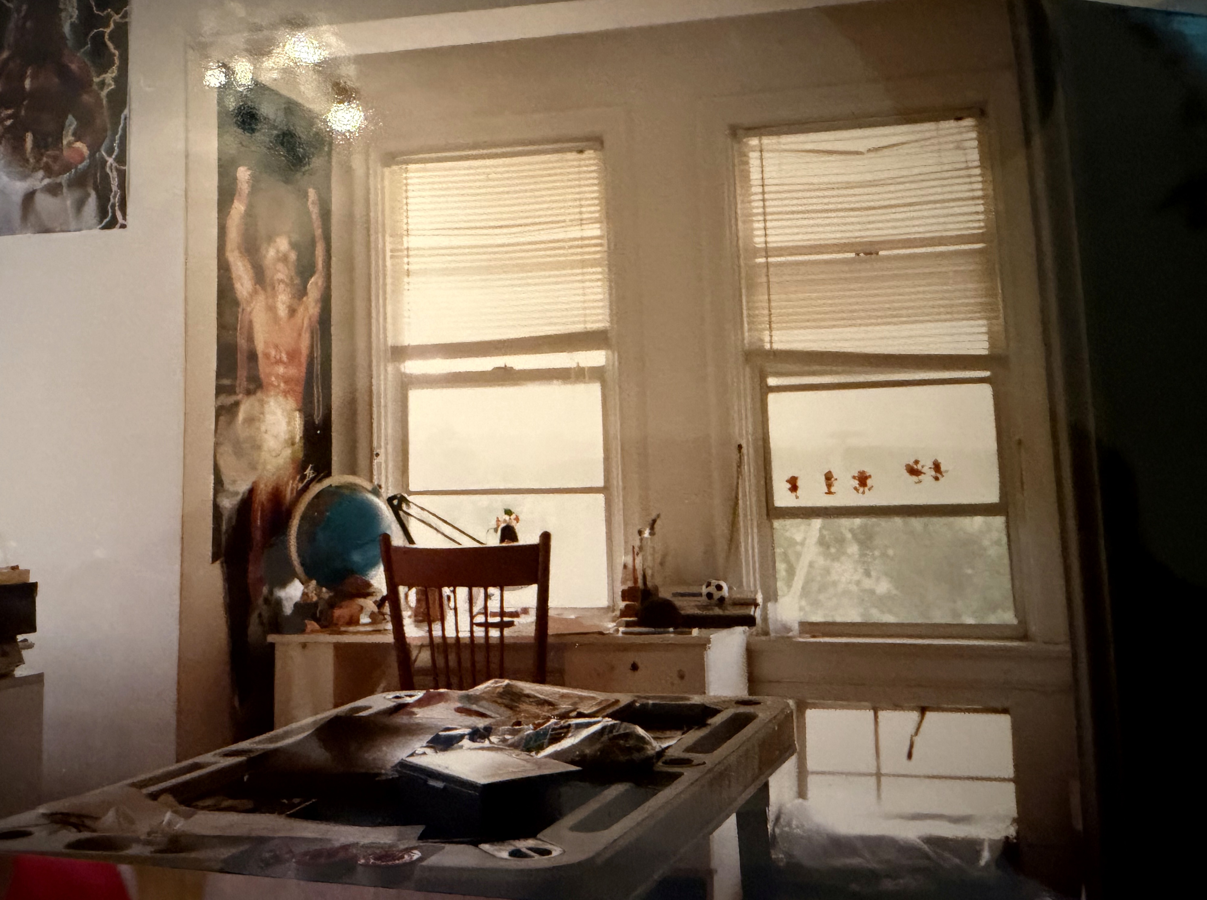 My bedroom in Penthouse 6, early 1990s. Original windows, Ultimate Warrior and Michael Jordan posters throughout.